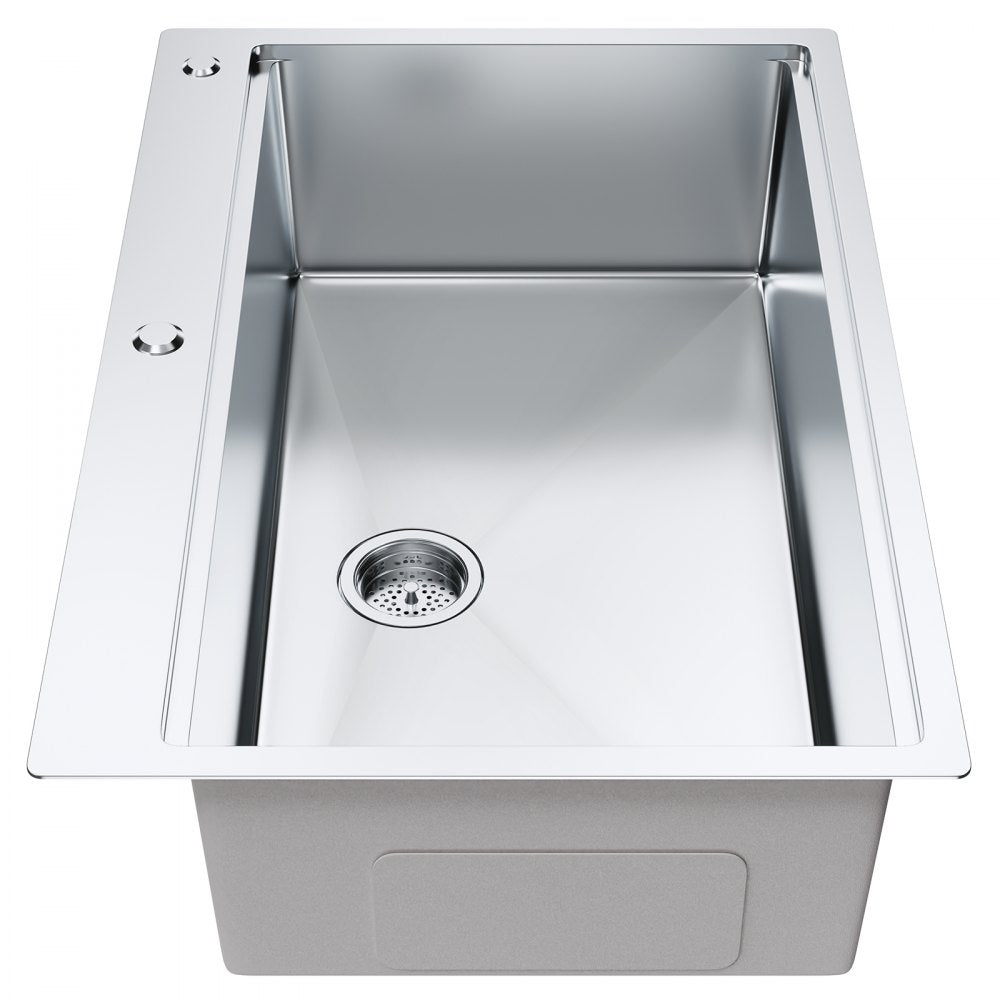 KM-SC-2302-SKU2 - 33" Stainless Steel Drop-In Sink with Accessories
