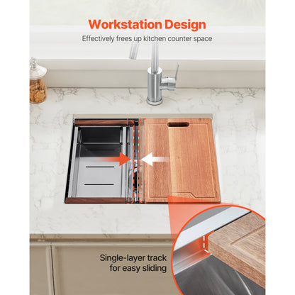 U231909RS0 - 23x19" 304 Stainless Steel Undermount Sink with Accessories