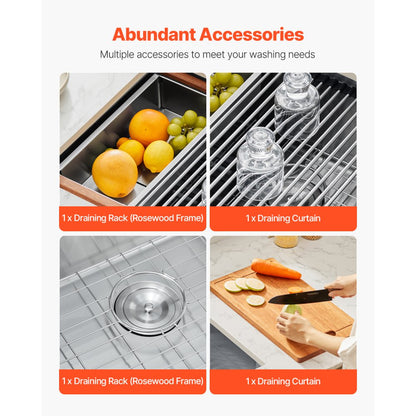 U231909RS0 - 23x19" 304 Stainless Steel Undermount Sink with Accessories