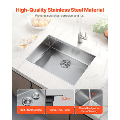 U271909RS0 - 27" Stainless Steel Kitchen Sink Workstation with Accessories