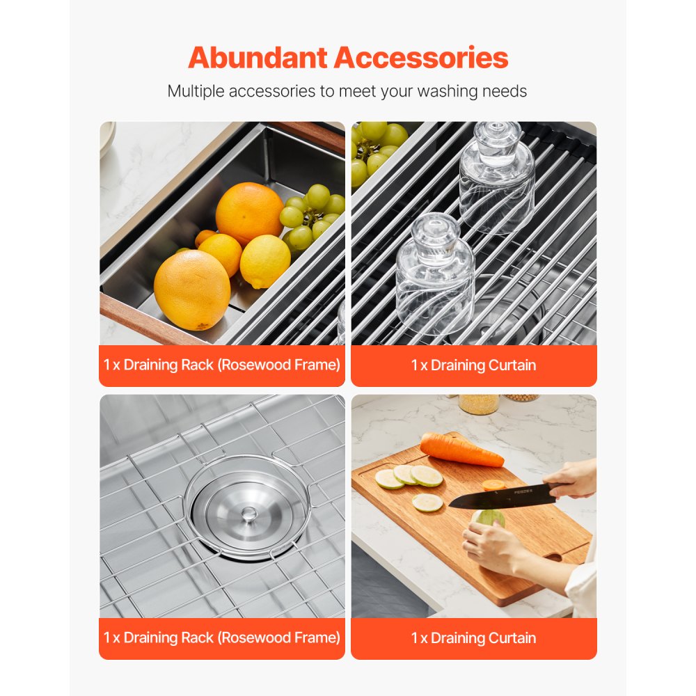 U321909RS1 - 32x19" Stainless Steel Workstation Sink with Accessories