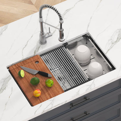 KM-SC-2302-SKU4 - Undermount 304 Stainless Steel Single Bowl Kitchen Sink