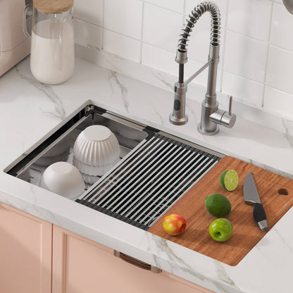 KM-SC-2302-SKU4 - Undermount 304 Stainless Steel Single Bowl Kitchen Sink
