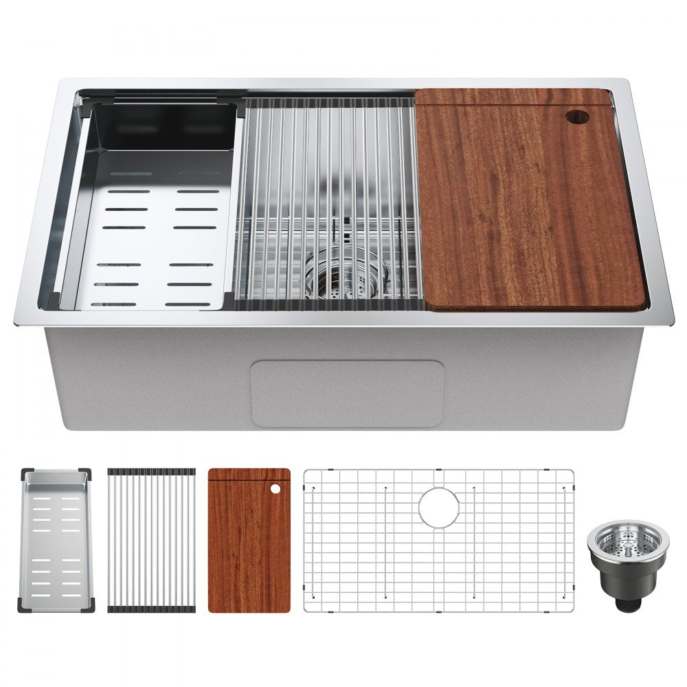 KM-SC-2302-SKU4 - Undermount 304 Stainless Steel Single Bowl Kitchen Sink