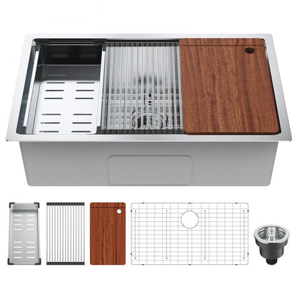 KM-SC-2302-SKU4 - Undermount 304 Stainless Steel Single Bowl Kitchen Sink