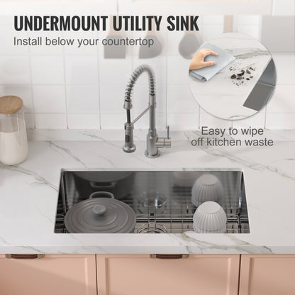 KM-SC-2302-SKU5 - Durable 304 Stainless Steel Kitchen Sink for Home & Commercial Use