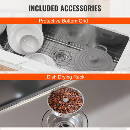 KM-SC-2302-SKU5 - Durable 304 Stainless Steel Kitchen Sink for Home & Commercial Use