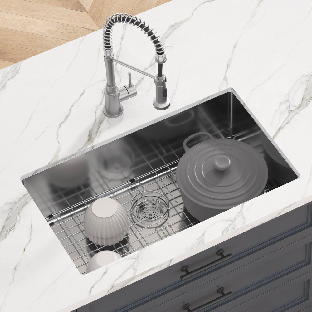 KM-SC-2302-SKU5 - Durable 304 Stainless Steel Kitchen Sink for Home & Commercial Use