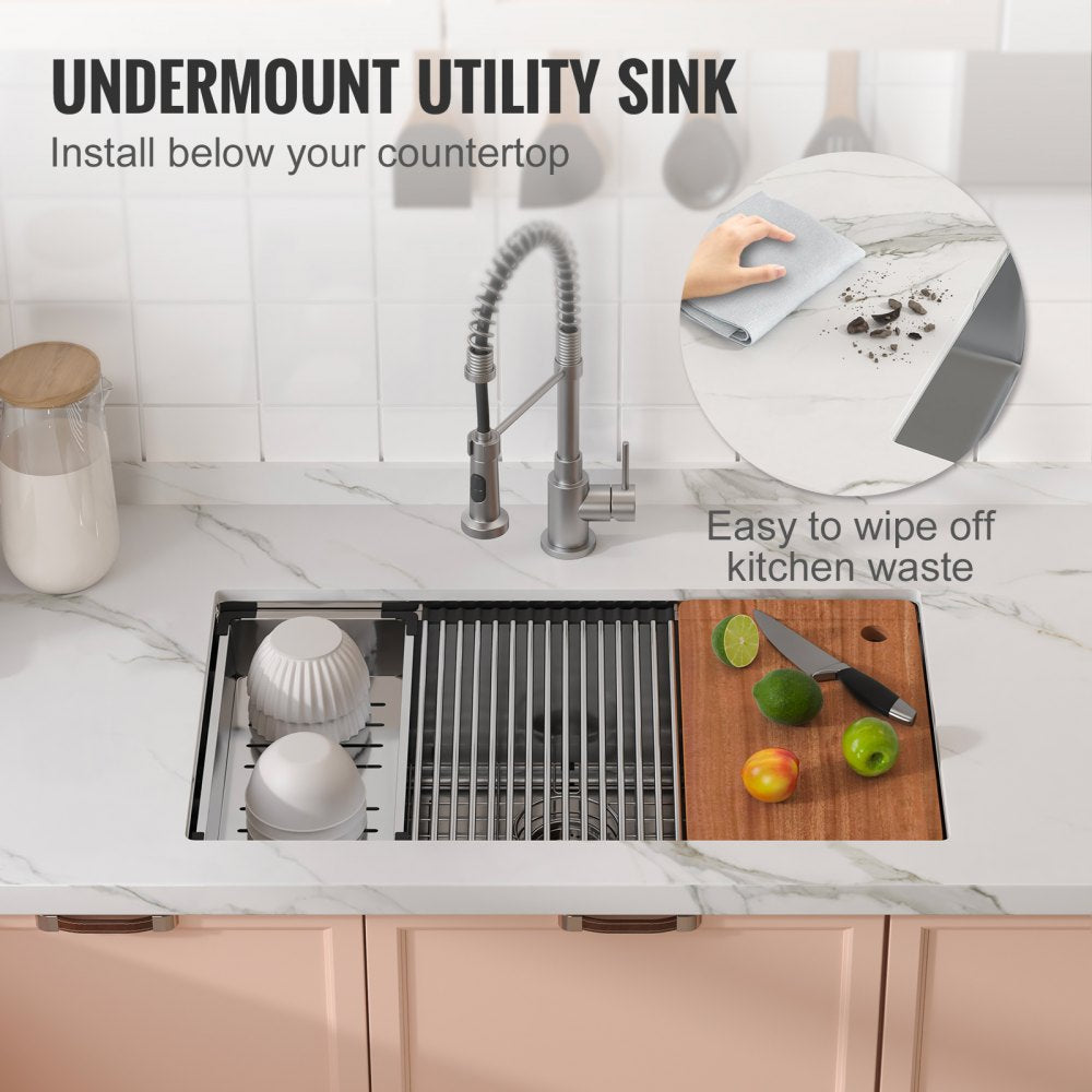 KM-SC-2302-SKU6 - 304 Stainless Steel Drop-In Sink with Accessories
