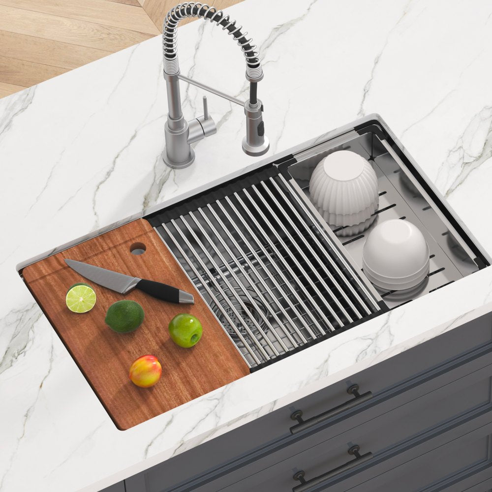 KM-SC-2302-SKU6 - 304 Stainless Steel Drop-In Sink with Accessories