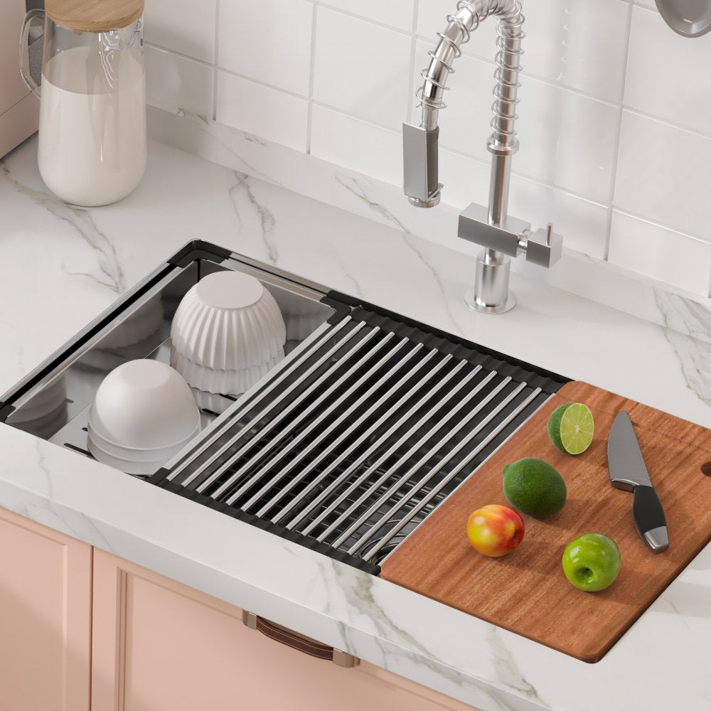 KM-SC-2302-SKU6 - 304 Stainless Steel Drop-In Sink with Accessories