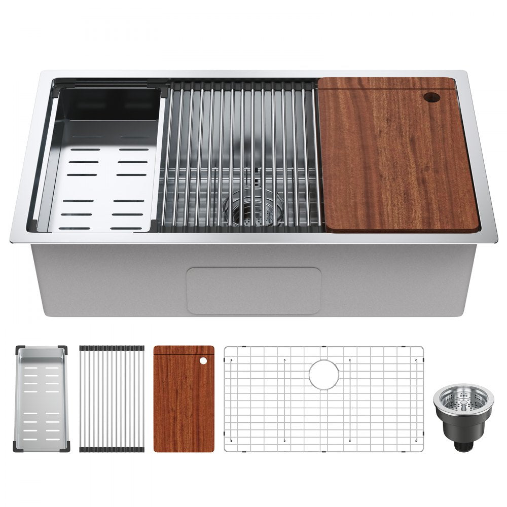 KM-SC-2302-SKU6 - 304 Stainless Steel Drop-In Sink with Accessories