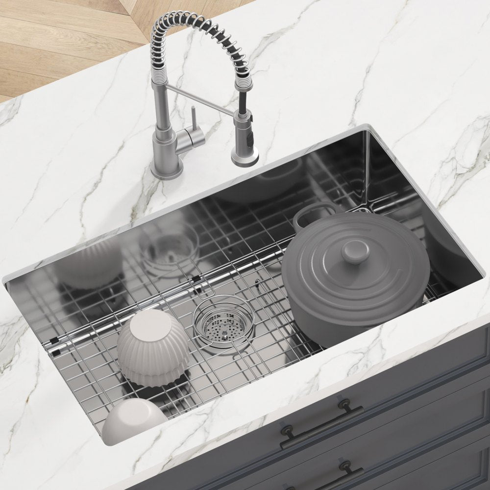 KM-SC-2302-SKU7 - 304 Stainless Steel Drop-In/Undermount Kitchen Sink