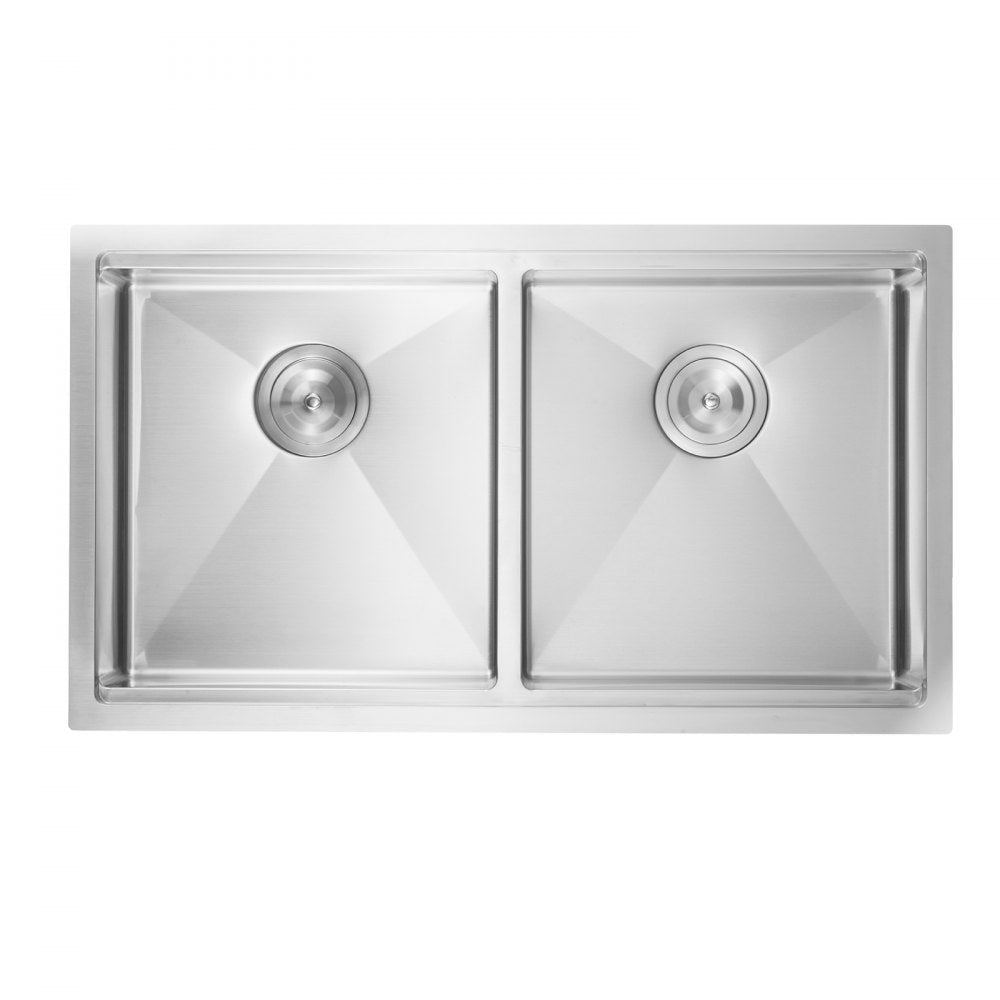 U331909RS1A - 33x19" Stainless Steel Double Bowl Sink Workstation with Rack