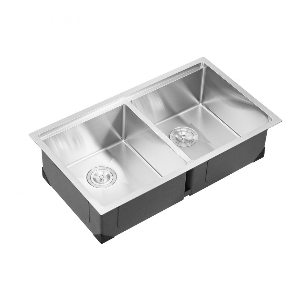 U331909RS1A - 33x19" Stainless Steel Double Bowl Sink Workstation with Rack