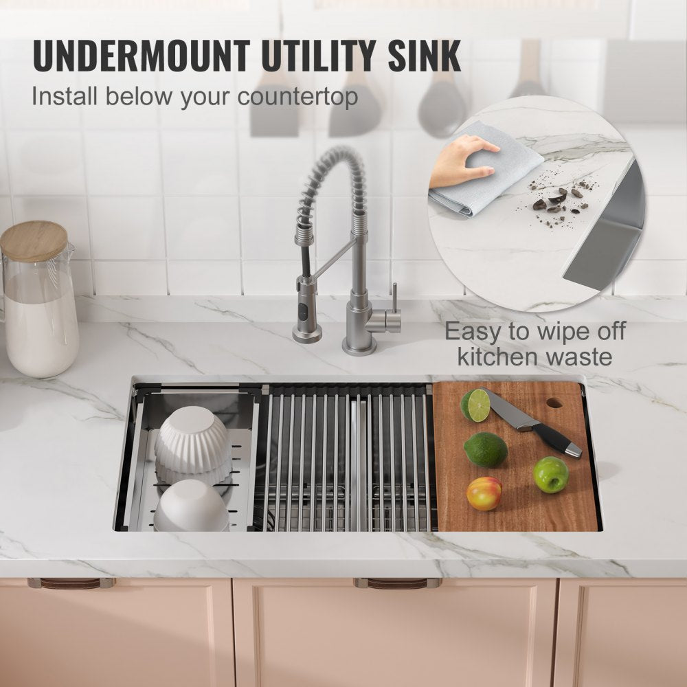 KM-SC-2302-SKU8 - 33" Double Bowl Stainless Steel Kitchen Sink with Versatile Installation