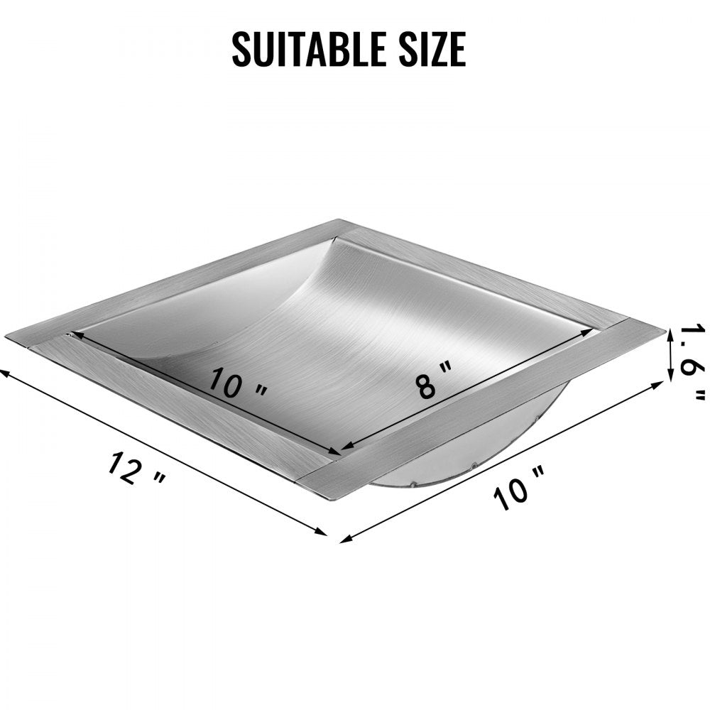 010290486870 - 12"x10" 304 Stainless Steel Drop-in Tray, Scratch Resistant