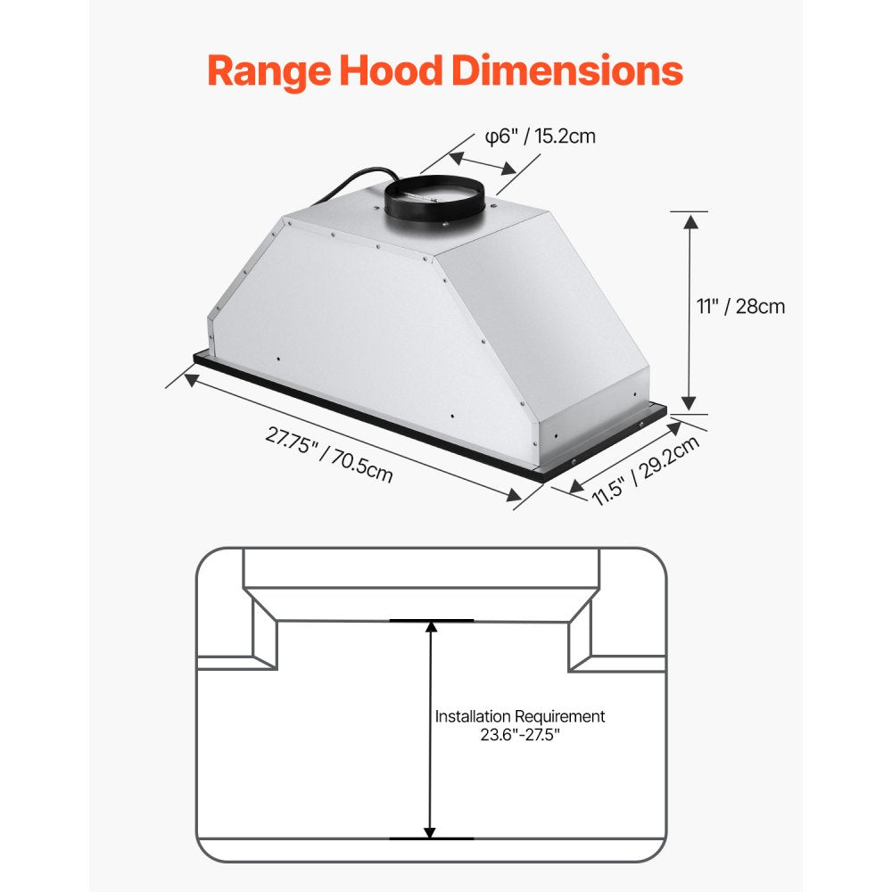 E70-P30 - 800CFM Stainless Steel Range Hood with Gesture Control