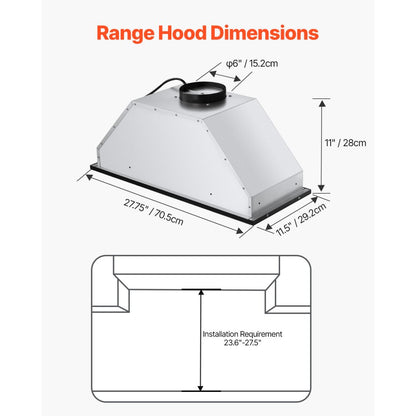 E70-P30 - 800CFM Stainless Steel Range Hood with Gesture Control