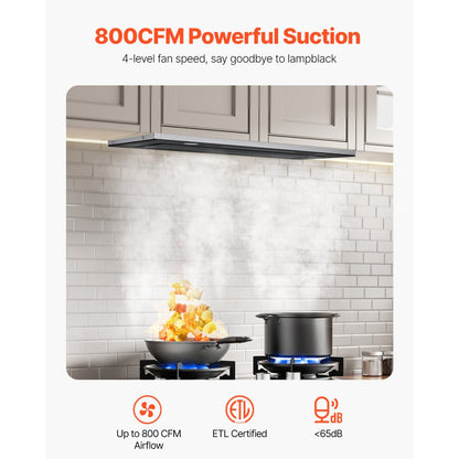 BUG08A-P30 - 30" Stainless Steel Range Hood with 800 CFM & Touch Control