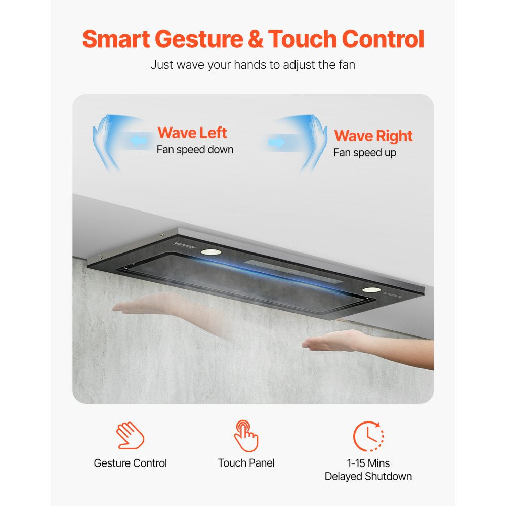 BUG08A-P30 - 30" Stainless Steel Range Hood with 800 CFM & Touch Control