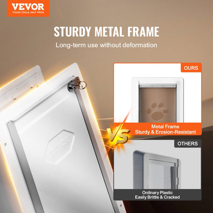 CWM02-L - Durable Metal Pet Door with Waterproof PVC Flaps for Easy Access