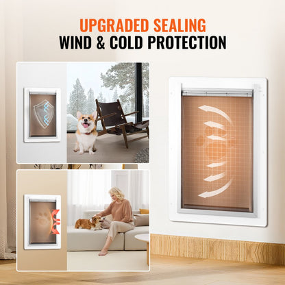 CWM02-L - Durable Metal Pet Door with Waterproof PVC Flaps for Easy Access