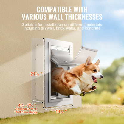 CWM02-L - Durable Metal Pet Door with Waterproof PVC Flaps for Easy Access