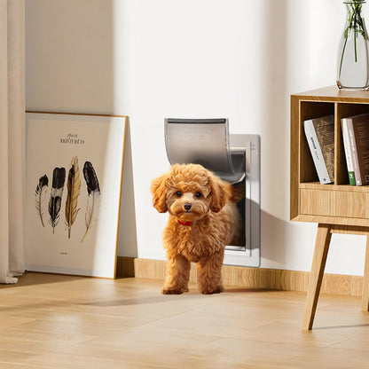 CWM02-L - Durable Metal Pet Door with Waterproof PVC Flaps for Easy Access