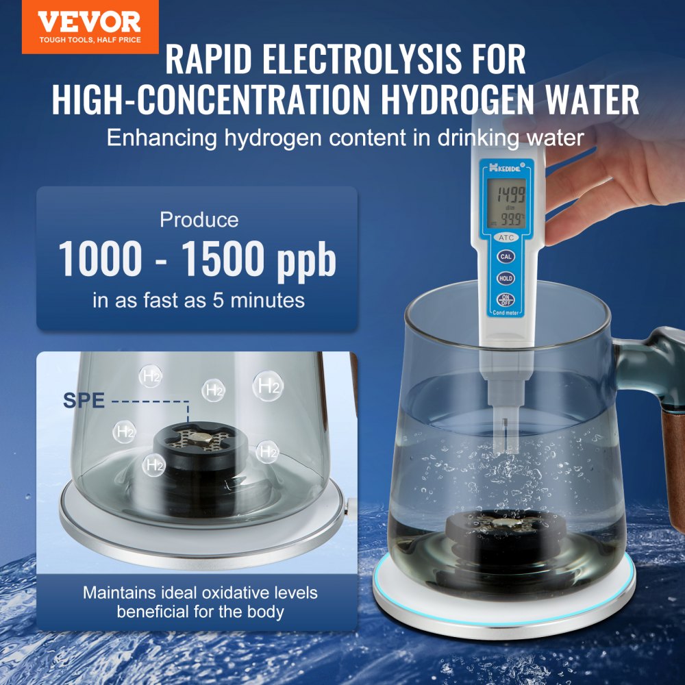 EHM-H6 - 400ml VEVOR Hydrogen Water Cup for Enhanced Hydration