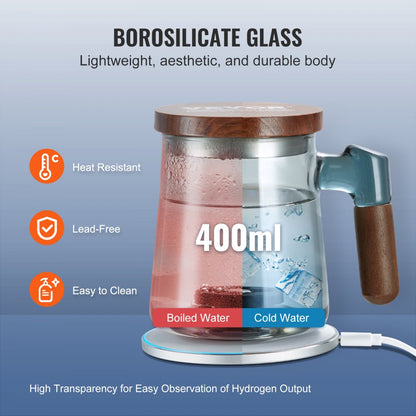 EHM-H6 - 400ml VEVOR Hydrogen Water Cup for Enhanced Hydration