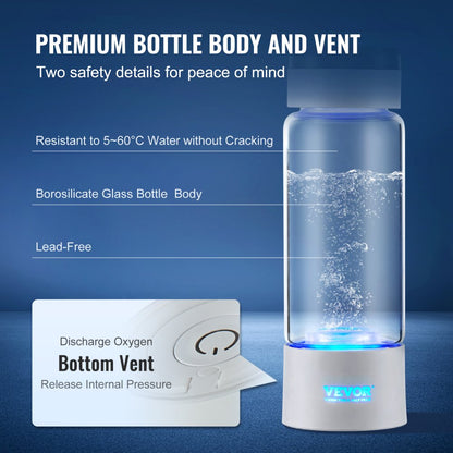 EHM-H11 - Portable Hydrogen Water Maker with Self-Cleaning, 380ml Capacity