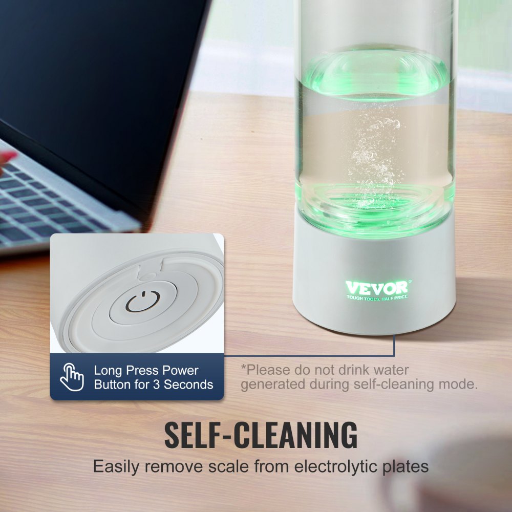 EHM-H11 - Portable Hydrogen Water Maker with Self-Cleaning, 380ml Capacity