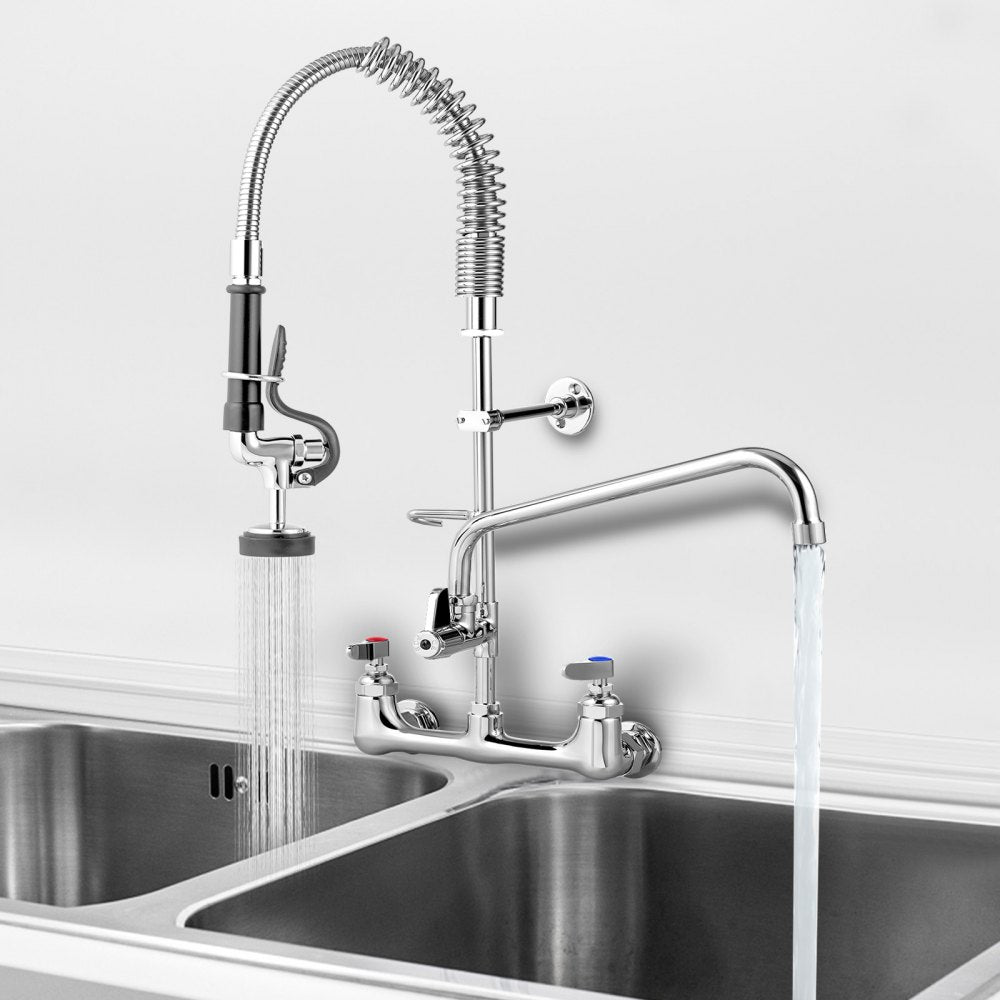 5805A-08 - 36" Commercial Brass Faucet with 12" Swivel Spout & Sprayer