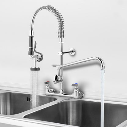 5805A-08 - 36" Commercial Brass Faucet with 12" Swivel Spout & Sprayer