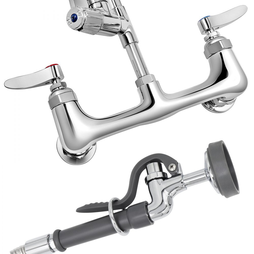 5805A-08 - 36" Commercial Brass Faucet with 12" Swivel Spout & Sprayer