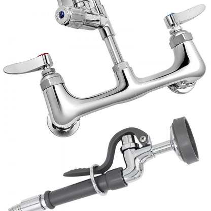 5805A-08 - 36" Commercial Brass Faucet with 12" Swivel Spout & Sprayer