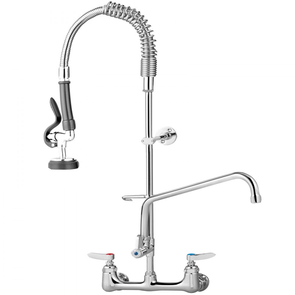 3803A-12 - 8" Wall-Mount Faucet with 12" Swivel Spout & Pre-Rinse Spray