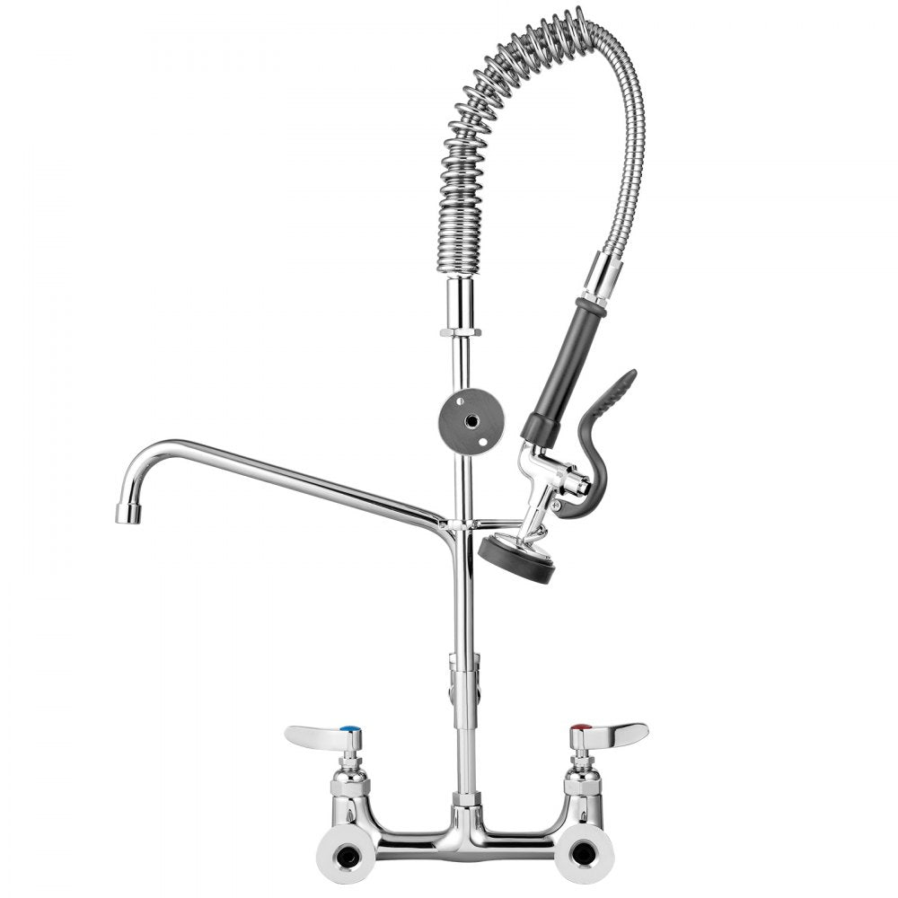 3803A-12 - 8" Wall-Mount Faucet with 12" Swivel Spout & Pre-Rinse Spray
