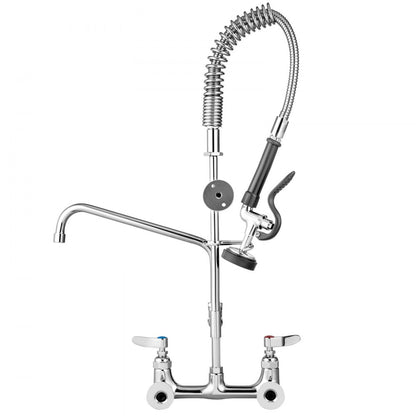 3803A-12 - 8" Wall-Mount Faucet with 12" Swivel Spout & Pre-Rinse Spray
