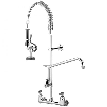 3803A-12 - 8" Wall-Mount Faucet with 12" Swivel Spout & Pre-Rinse Spray