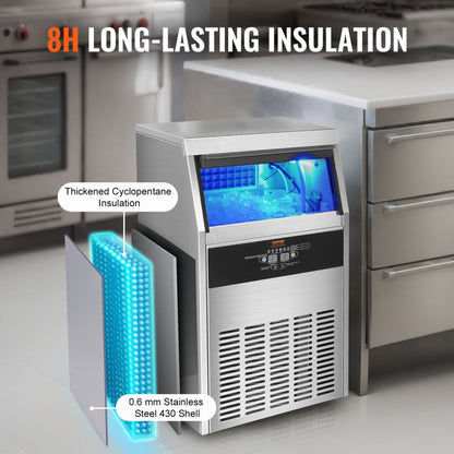 SSX100 - 100lbs/24H VEVOR Commercial Ice Maker with LED Display