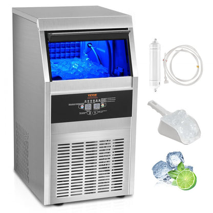 SSX90 - 90 lbs/24H Stainless Steel Ice Maker with LED Display
