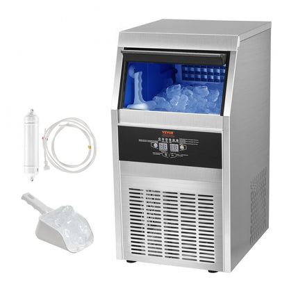 SSX90 - 90 lbs/24H Stainless Steel Ice Maker with LED Display