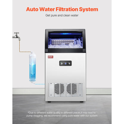 SKF-C55F - 130lbs Daily Output Ice Maker with 12-15 Min Cycle Time