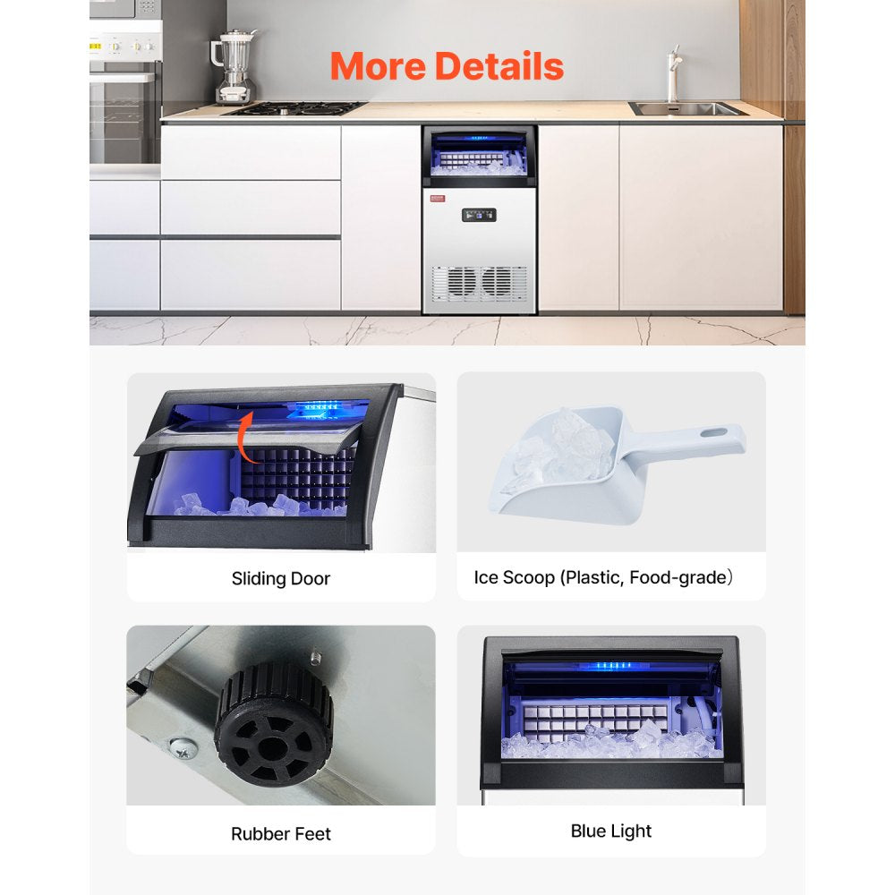 SKF-C55F - 130lbs Daily Output Ice Maker with 12-15 Min Cycle Time