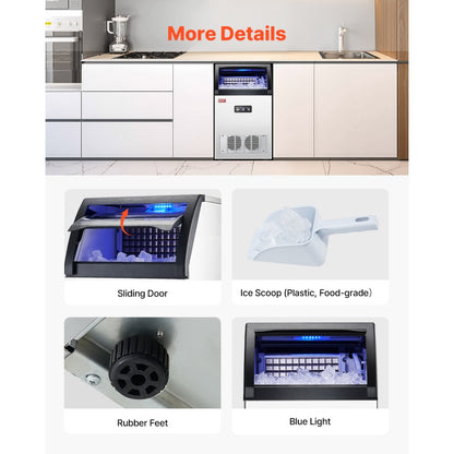 SKF-C55F - 130lbs Daily Output Ice Maker with 12-15 Min Cycle Time