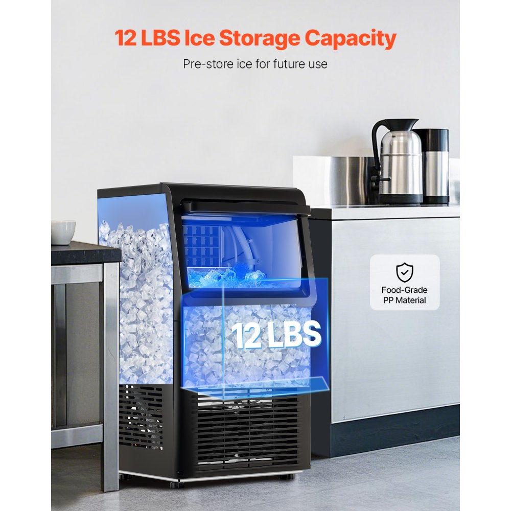 KJ-AT25F - 70 lbs/Day Compact Ice Maker, 13.7x13.2x24.6 in.