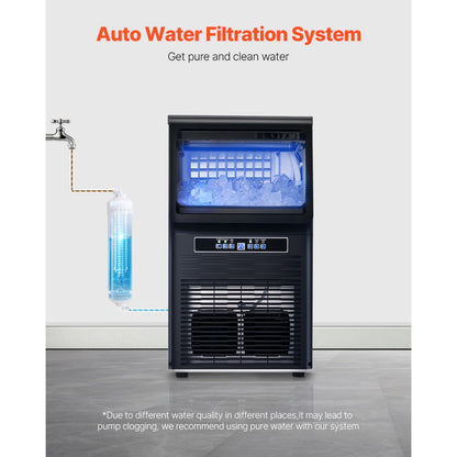 KJ-AT25F - 70 lbs/Day Compact Ice Maker, 13.7x13.2x24.6 in.