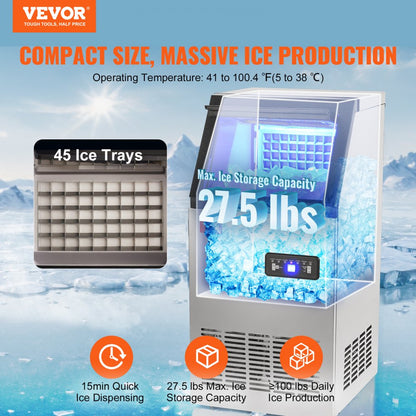 SKF-BT45F - 100 lbs/24H VEVOR Commercial Ice Maker with Self-Cleaning Function